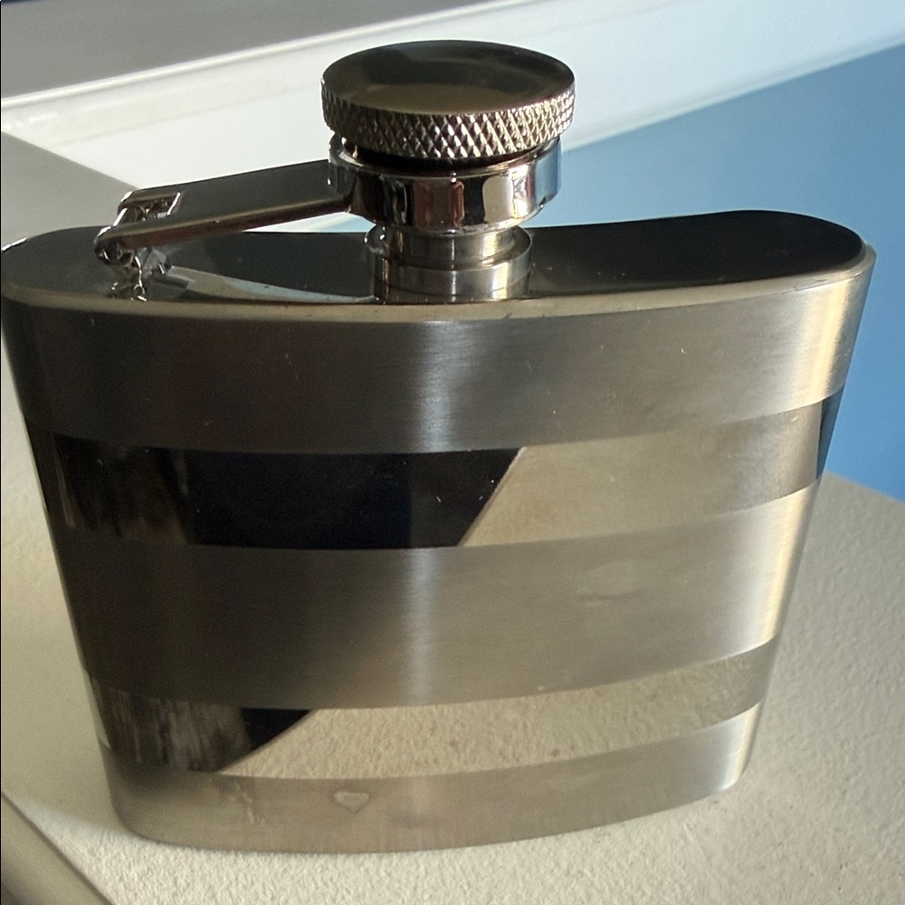 Stainless Steel Striped Flask